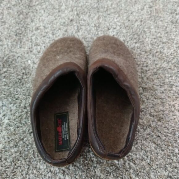 Haflinger Womens 41 Slip On Mule Clogs Wool Wedge Brown Tan - Picture 2 of 13